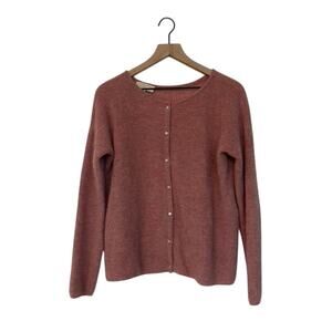 LA MAILLE SEZANE PARIS ALPACA MOHAIR BLEND BUTTON DOWN JUMPER/SWEATER